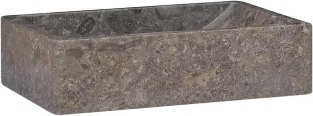 Alt view image 3 of 13 - vidaXL Sink Gray 17.7"x11.8"x4.7" Marble