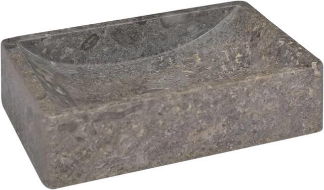 Alt view image 4 of 13 - vidaXL Sink Gray 17.7"x11.8"x4.7" Marble