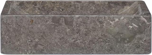 Alt view image 5 of 13 - vidaXL Sink Gray 17.7"x11.8"x4.7" Marble