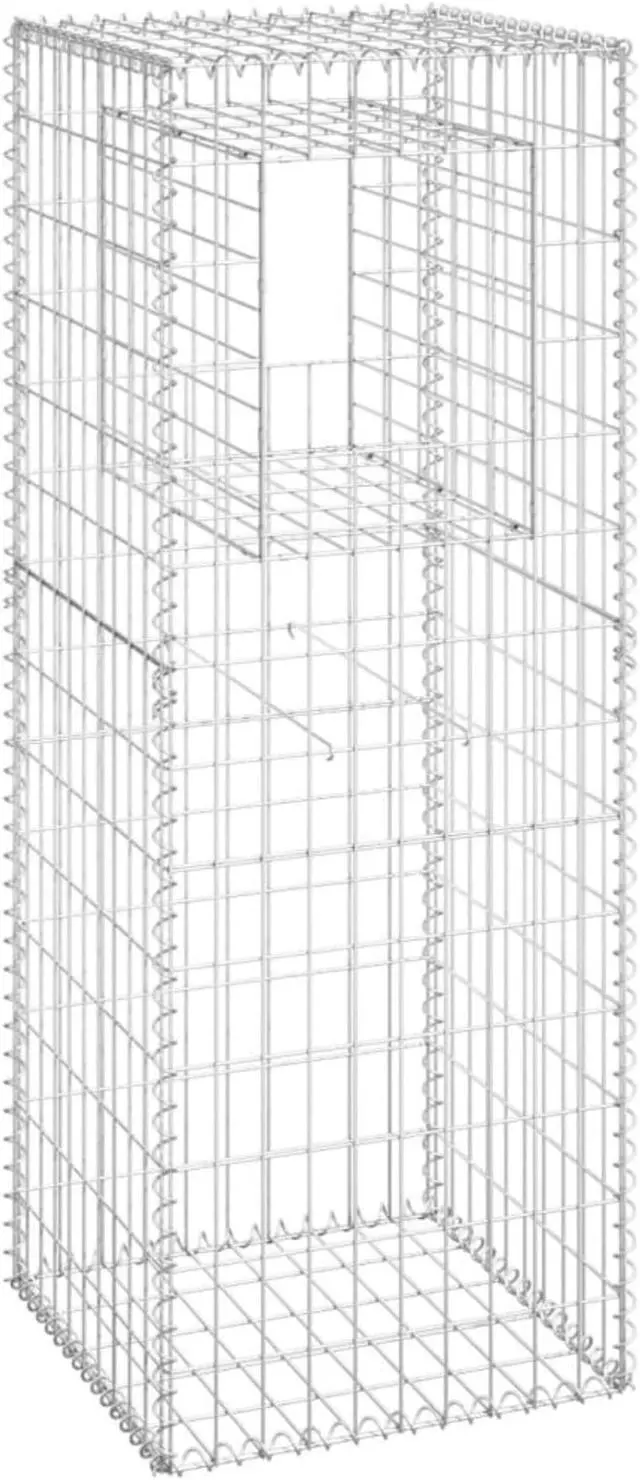 Alt view image 5 of 12 - vidaXL Gabion Basket Post 19.7"x19.7"x55.1" Iron