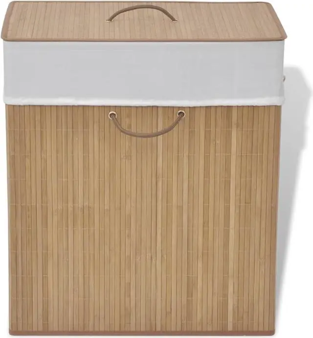 Main image of vidaXL Bamboo Laundry Bin Rectangular Natural