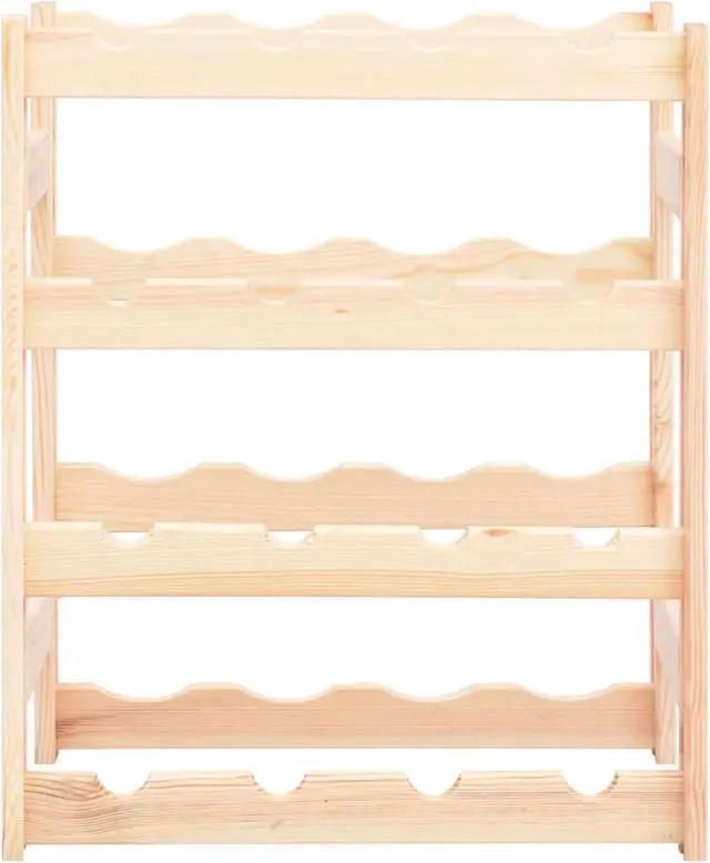 Alt view image 3 of 11 - vidaXL Wine Rack for 16 Bottles Pinewood