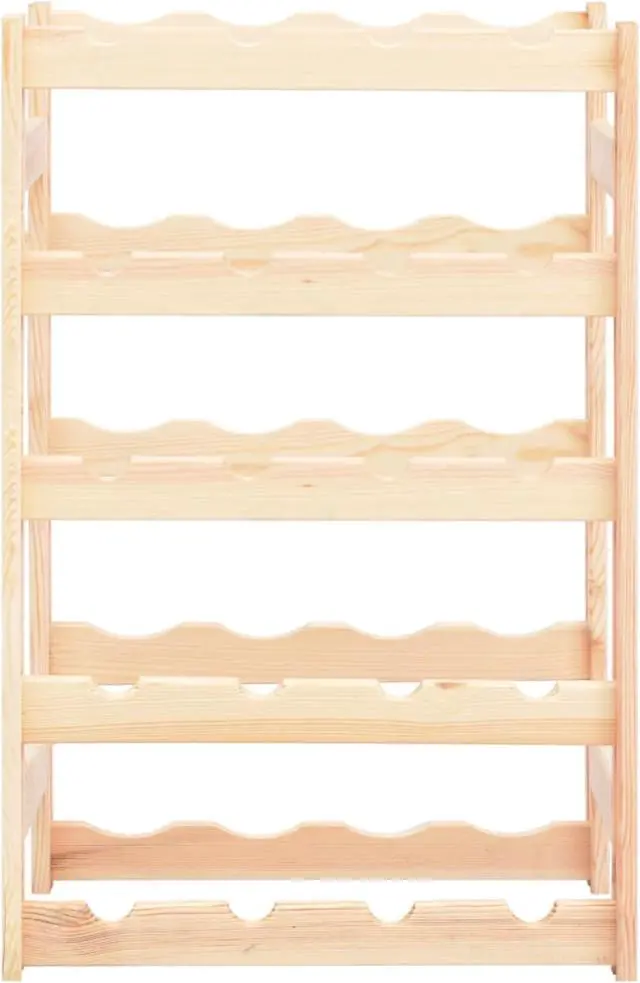 Alt view image 8 of 14 - vidaXL Wine Rack for 20 Bottles Pinewood
