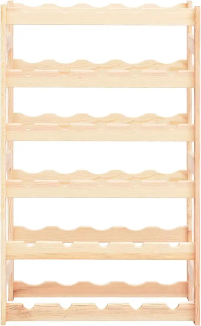 Alt view image 6 of 12 - vidaXL Wine Rack for 30 Bottles Pinewood
