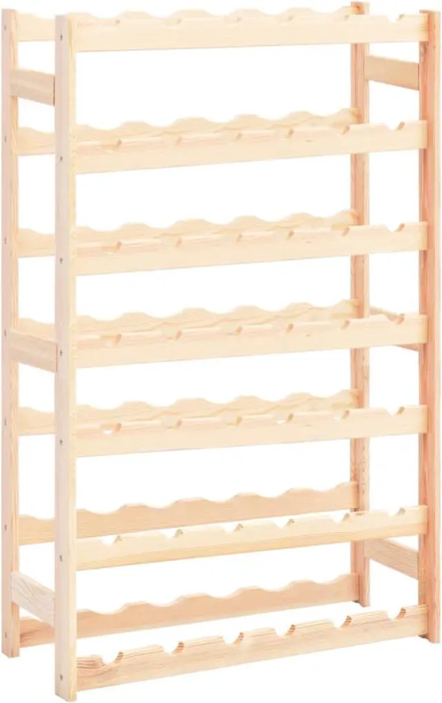 Alt view image 3 of 12 - vidaXL Wine Rack for 42 Bottles Pinewood