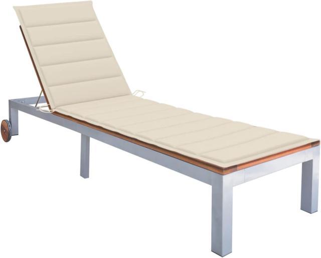 Vidaxl sun lounger 2024 solid acacia wood