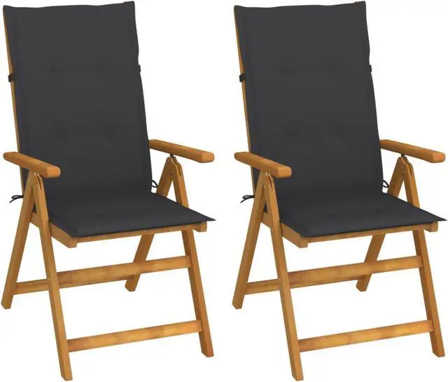 Main image of vidaXL Patio Reclining Chairs 2 pcs with Cushions Solid Acacia Wood