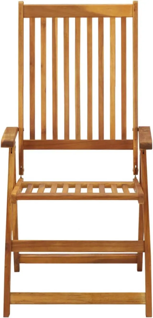 Alt view image 2 of 10 - vidaXL Patio Reclining Chairs 2 pcs with Cushions Solid Acacia Wood