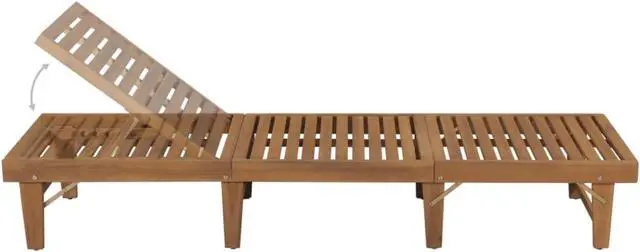 Alt view image 4 of 10 - vidaXL Folding Sun Lounger with Cushion Solid Acacia Wood