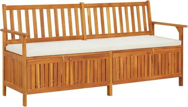 Main image of vidaXL Storage Bench with Cushion 66.9" Solid Wood Acacia