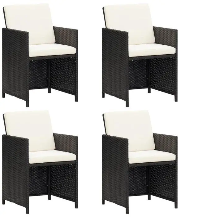 Main image of vidaXL Patio Chairs 4 pcs Poly Rattan Black
