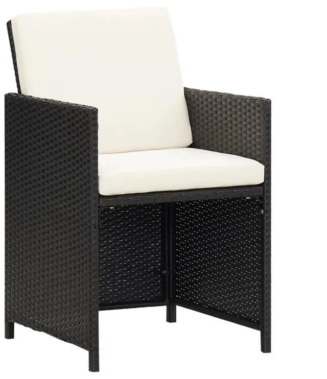 Alt view image 3 of 15 - vidaXL Patio Chairs 4 pcs Poly Rattan Black
