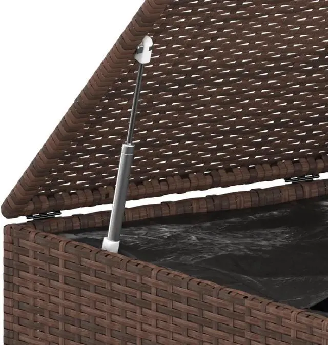 Alt view image 2 of 11 - vidaXL Patio Cushion Box PE Rattan Brown