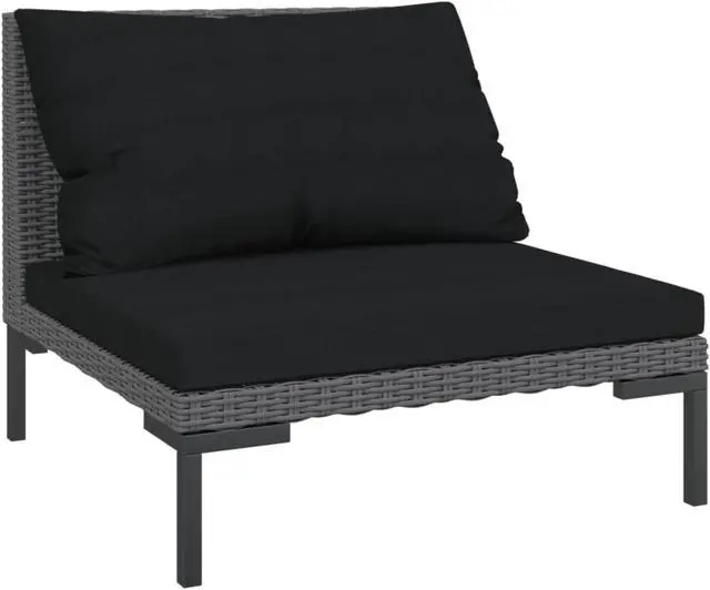 Alt view image 2 of 14 - vidaXL Patio Sofas 2pcs with Cushions Half Round Poly Rattan