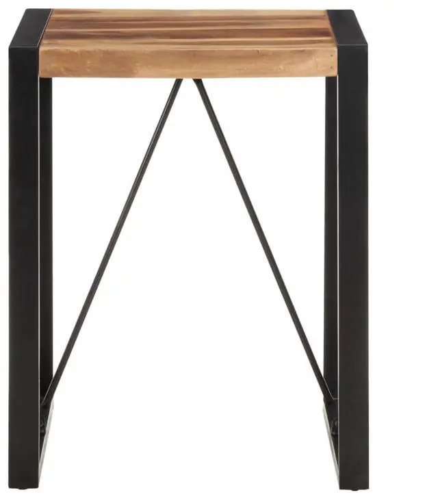 Alt view image 3 of 12 - vidaXL Dining Table 23.6"x23.6"x29.5" Solid Acacia Wood with Sheesham Finish