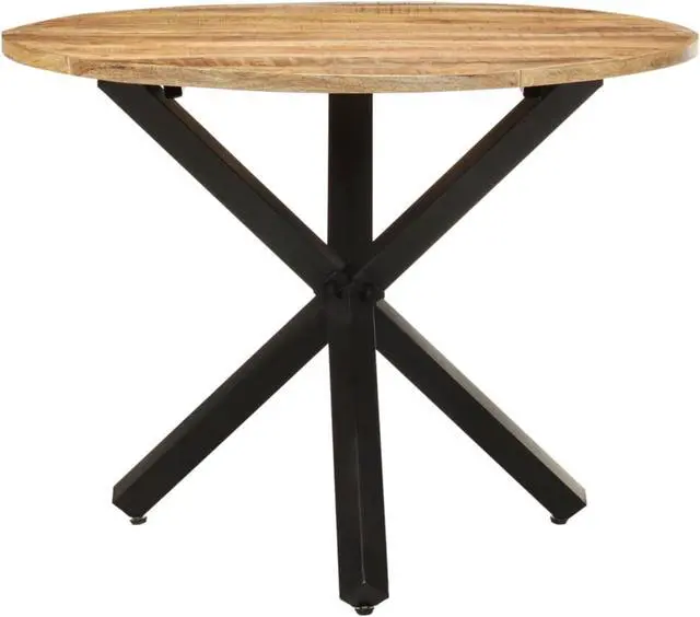 Alt view image 3 of 15 - vidaXL Dining Table Round 39.3"x39.3"x29.5" Rough Mango Wood