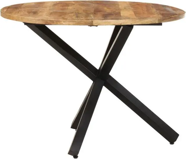 Alt view image 4 of 15 - vidaXL Dining Table Round 39.3"x39.3"x29.5" Rough Mango Wood