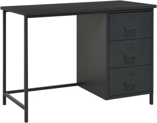 Main image of vidaXL Industrial Desk with Drawers Anthracite 41.3"x20.5"x29.5" Steel