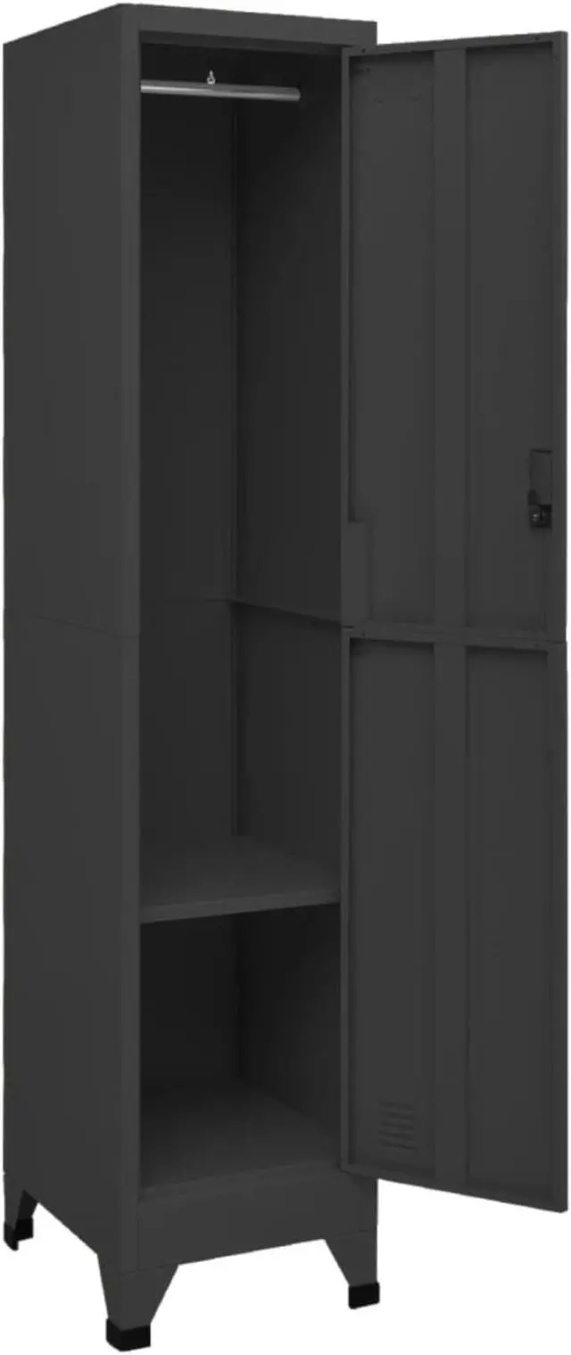 Alt view image 7 of 14 - vidaXL Locker Cabinet Anthracite 15"x17.7"x70.9" Steel