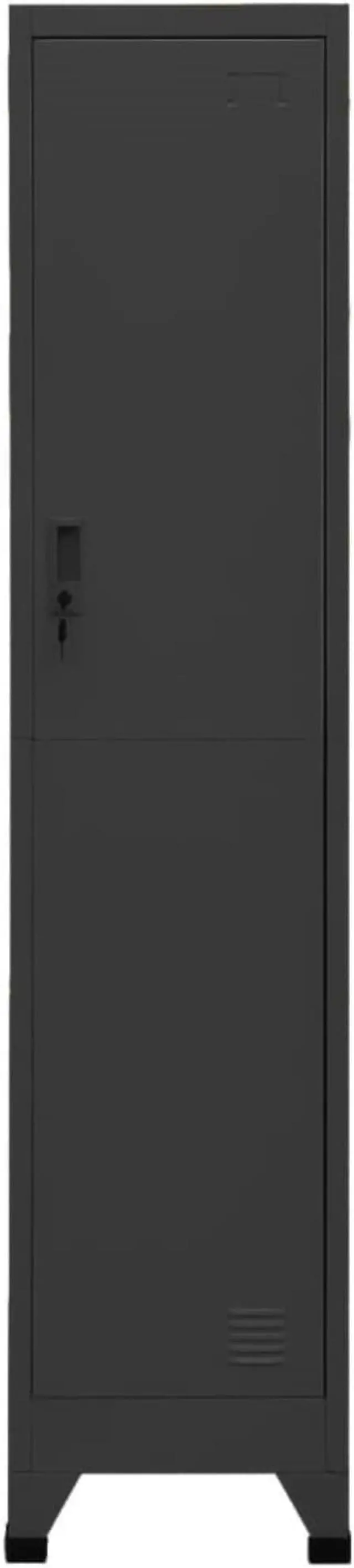 Alt view image 9 of 14 - vidaXL Locker Cabinet Anthracite 15"x17.7"x70.9" Steel