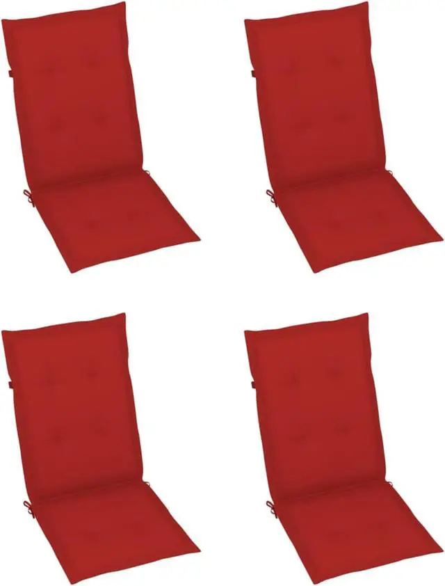 Alt view image 7 of 13 - vidaXL Chair Cushion 4 Pcs Outdoor Garden High Back Chair Cushion Red Fabric