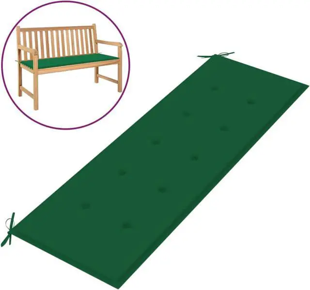 Alt view image 6 of 12 - vidaXL Bench Cushion Water Repellent Garden Seat Cushion Green Oxford Fabric