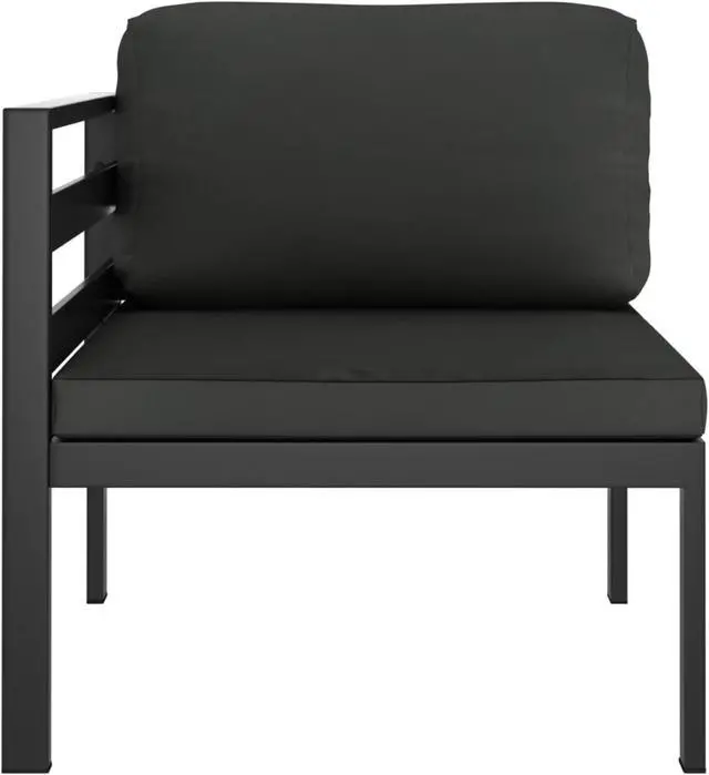 Alt view image 4 of 15 - vidaXL Sectional Corner Sofa 1 pc with Cushions Aluminum Anthracite