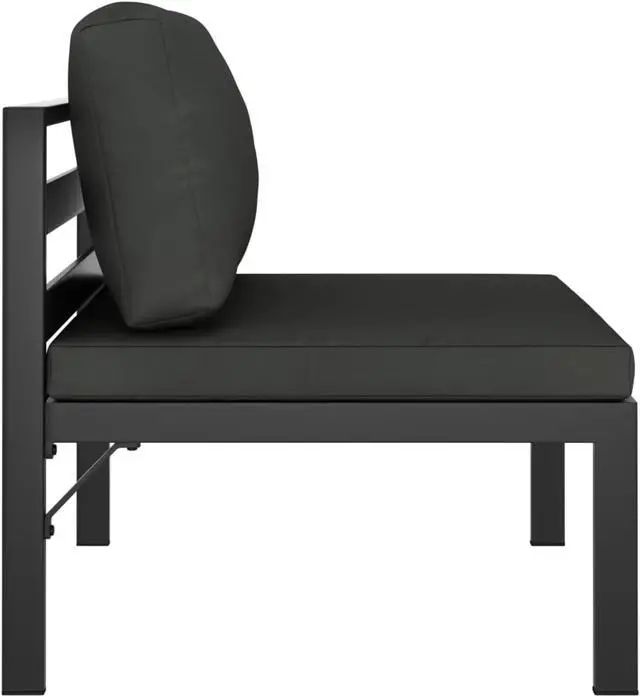 Alt view image 4 of 15 - vidaXL Sectional Middle Sofa with Cushions Aluminum Anthracite