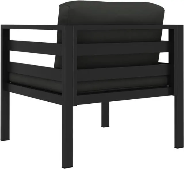 Alt view image 2 of 12 - vidaXL Single Sofa with Cushions Aluminum Anthracite