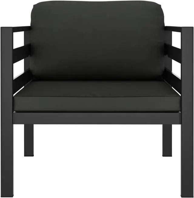 Alt view image 3 of 12 - vidaXL Single Sofa with Cushions Aluminum Anthracite