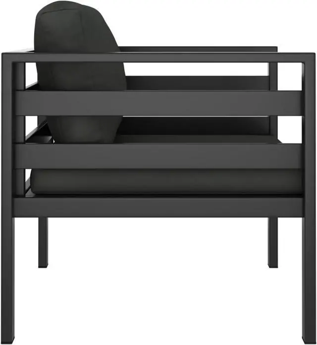 Alt view image 4 of 12 - vidaXL Single Sofa with Cushions Aluminum Anthracite