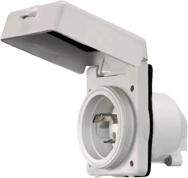 Alt view image 4 of 6 - HUBBELL WIRING DEVICE-KELLEMS HBL303NM 30A Marine Flanged Locking Inlet 2P 3W