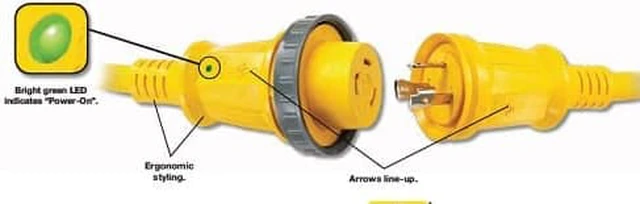 Alt view image 2 of 3 - HUBBELL HBL61CM08LED 30 AMP 50 FOOT CORDSET WITH LED