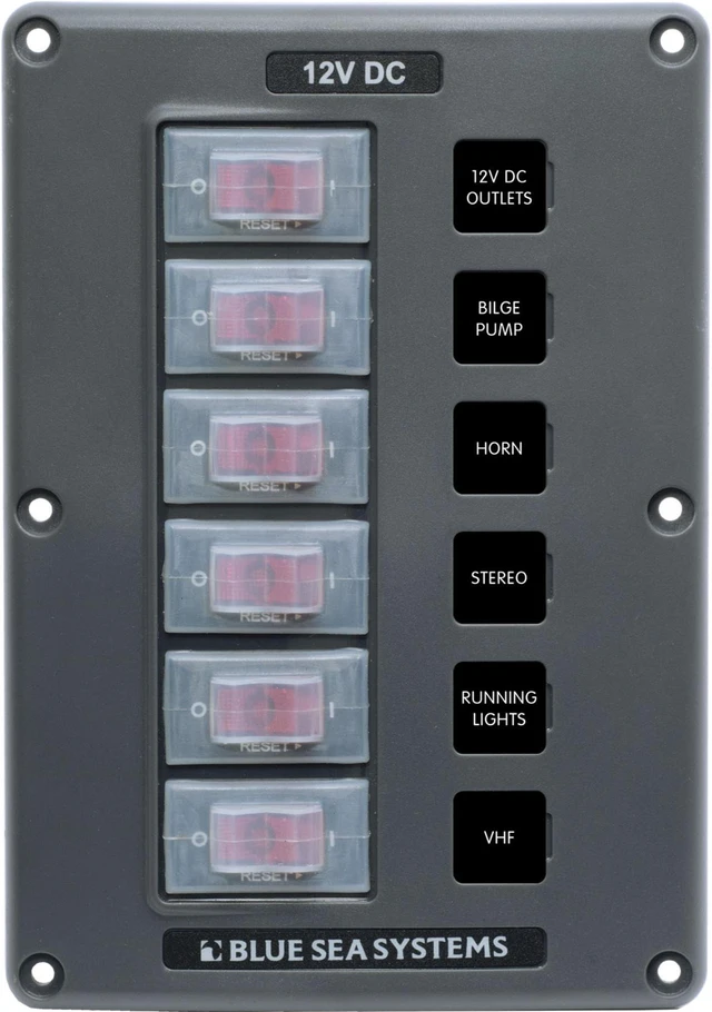 Alt view image 7 of 13 - Breaker/Switch Panel, 6 Pos., Gray