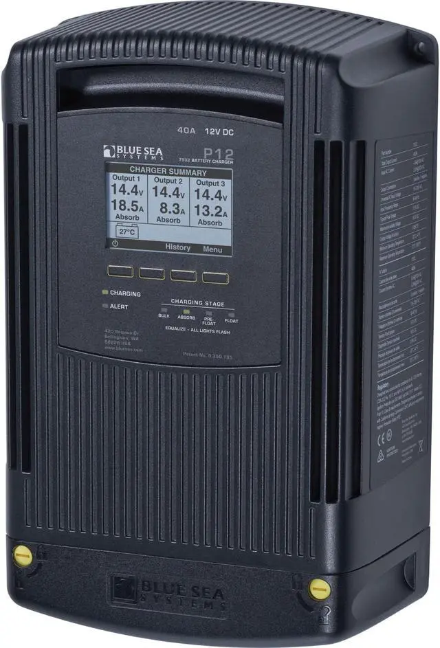 Alt view image 2 of 3 - BLUE SEA 7532 P12 GEN 2 BATTERY CHARGER 40 AMP 3 BANK