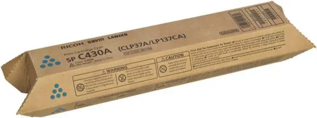 Alt view image 4 of 4 - Ricoh SP C430A Laser Toner Cartridge Cyan 821304