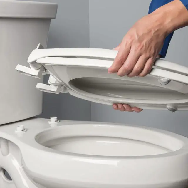 Alt view image 7 of 9 - BEMIS 1500EC 000 Elongated Toilet Seat W/Cover, Closed Front, External Check
