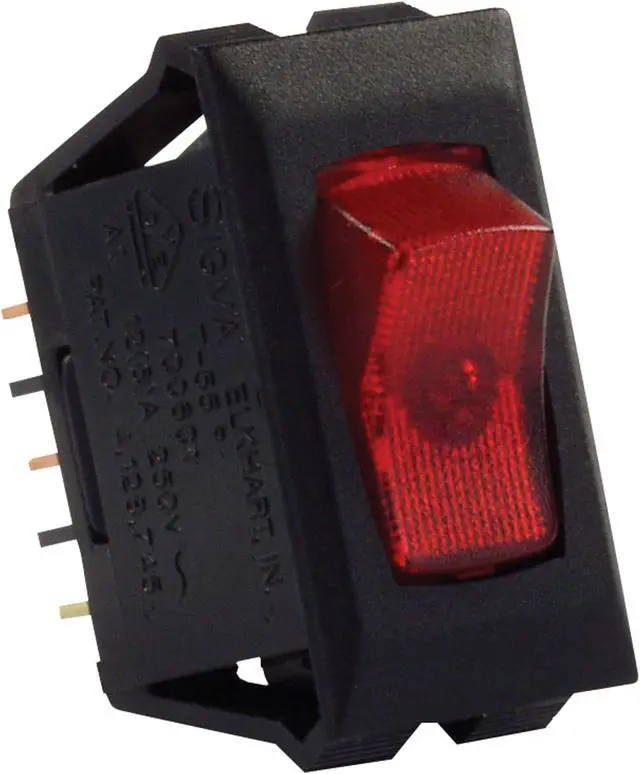 Main image of JR Products 12515 Illuminated 120V On/Off Switch - Red/Black