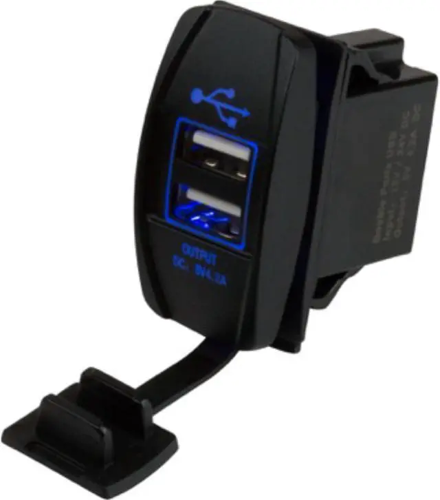 Alt view image 5 of 7 - Sea-Dog Dual USB Rocker Switch Style Power Socket