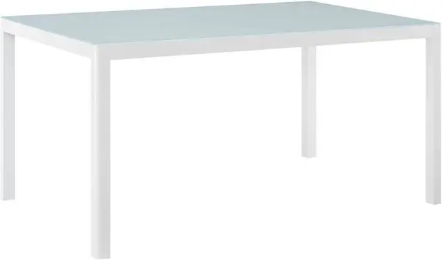 Main image of Raleigh 59" Outdoor Patio Aluminum Dining Table White