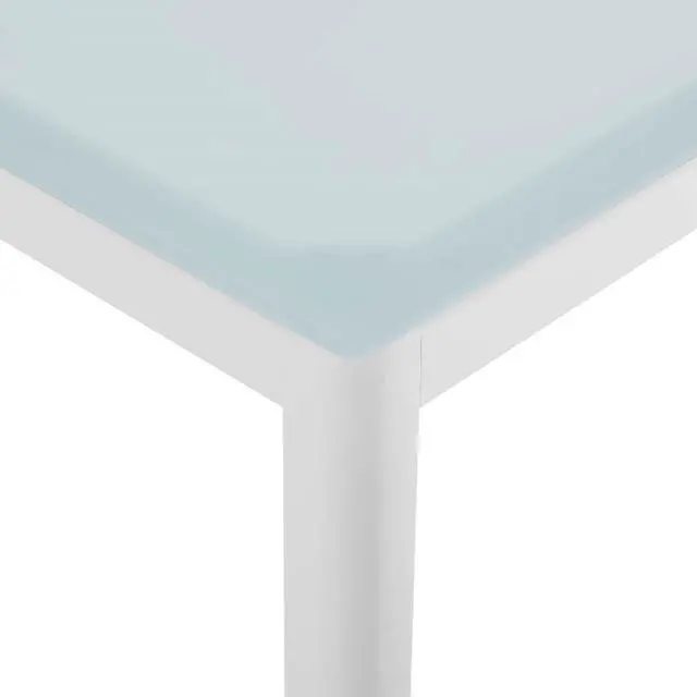 Alt view image 4 of 5 - Raleigh 59" Outdoor Patio Aluminum Dining Table White
