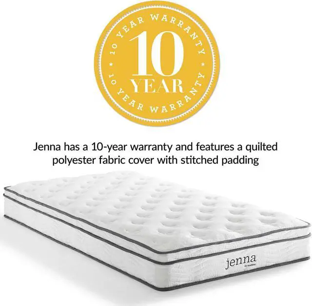 Alt view image 3 of 13 - Jenna 8" Narrow Twin Innerspring Mattress White