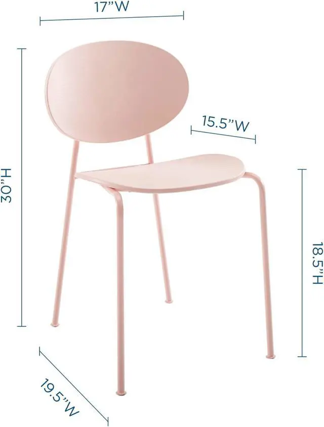 Alt view image 2 of 6 - Palette Dining Side Chair Set of 2 Pink