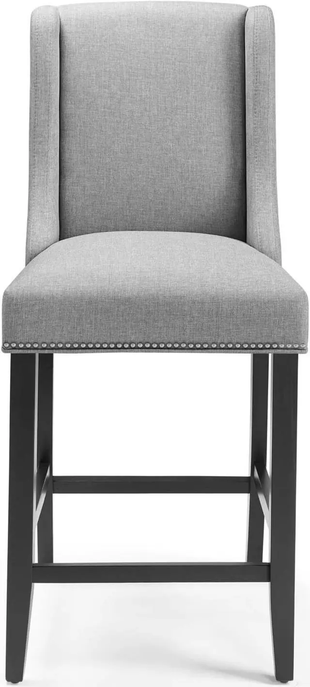 Alt view image 5 of 6 - Baron Counter Stool Upholstered Fabric Set of 2 Light Gray