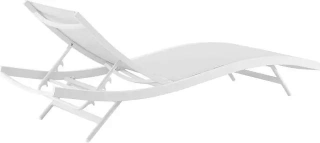 Alt view image 3 of 12 - Glimpse Outdoor Patio Mesh Chaise Lounge Set of 2 White White