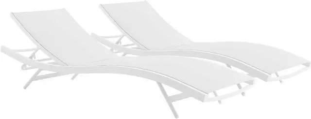 Main image of Glimpse Outdoor Patio Mesh Chaise Lounge Set of 2 White White