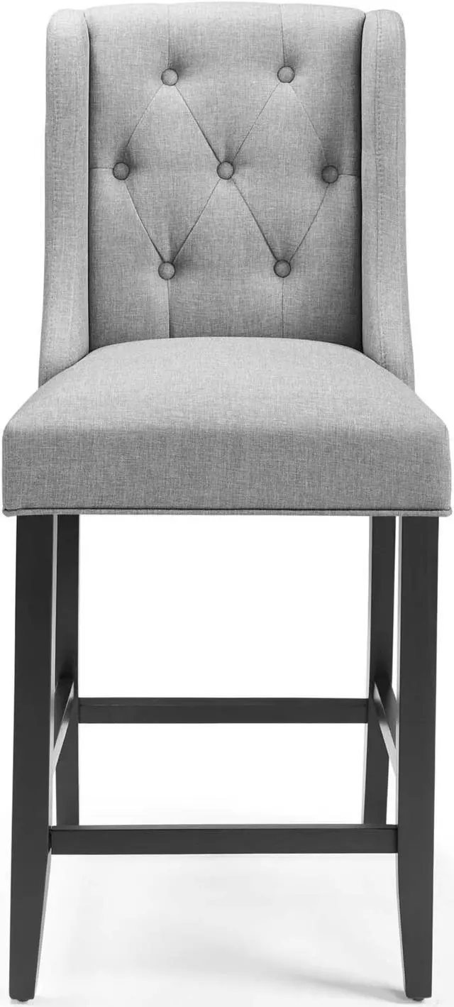 Alt view image 5 of 6 - Baronet Counter Bar Stool Upholstered Fabric Set of 2 Light Gray