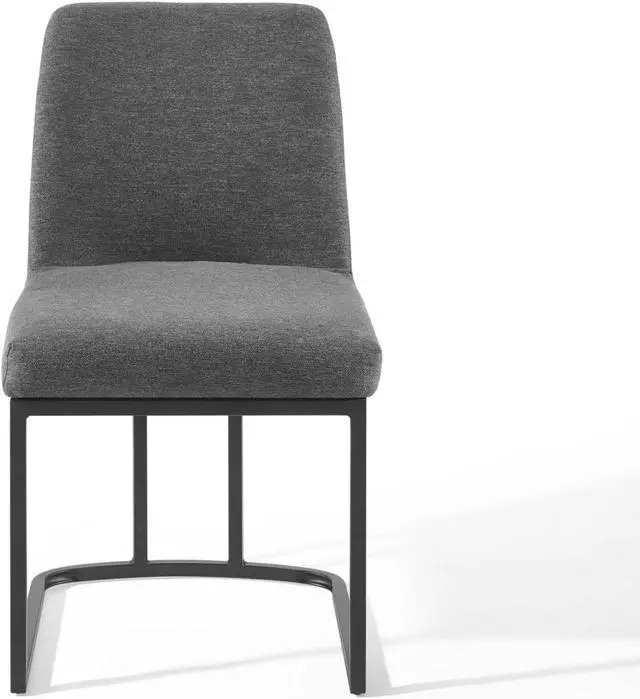 Alt view image 5 of 6 - Amplify Sled Base Upholstered Fabric Dining Side Chair Black Charcoal