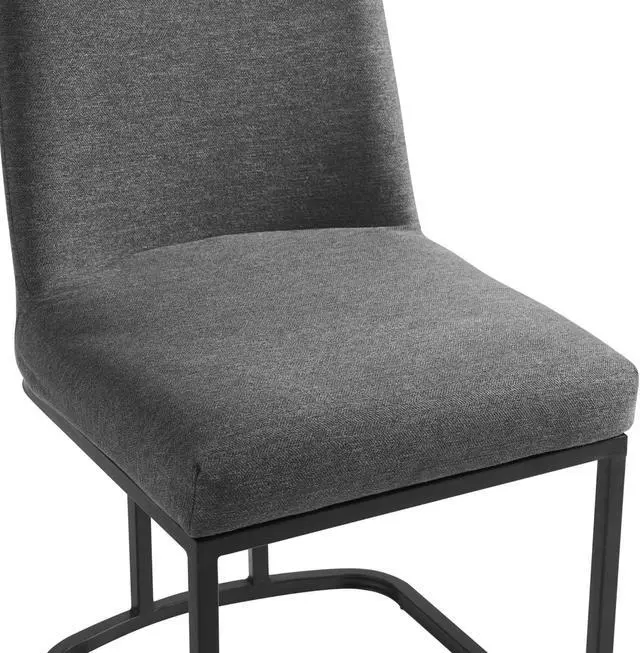 Alt view image 6 of 6 - Amplify Sled Base Upholstered Fabric Dining Side Chair Black Charcoal