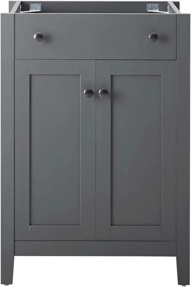 Alt view image 3 of 10 - Nantucket 24" Bathroom Vanity Cabinet (Sink Basin Not Included) Gray